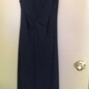 Long black maxi dress front very flattering